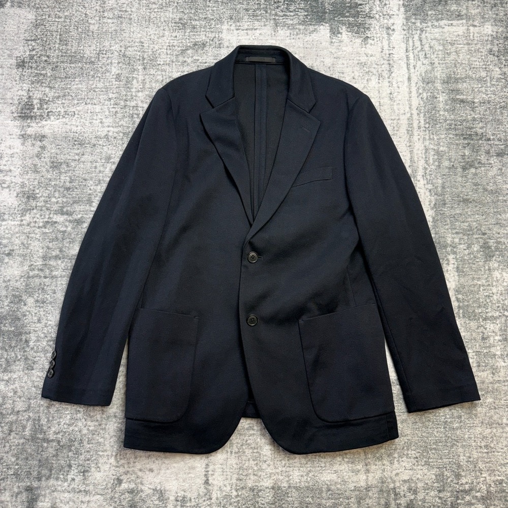 Uniqlo Comfort Jacket Blazer Mens Small Navy Knit Unstructured Travel Minimal